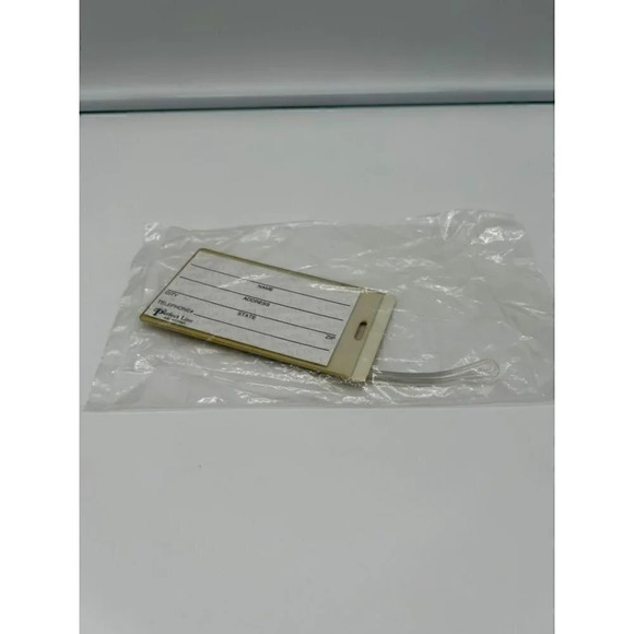 NEW‎ Vintage Vera Bradley Luggage ID Tag Plastic Logo Blank ID Card Beige Green - Picture 2 of 3